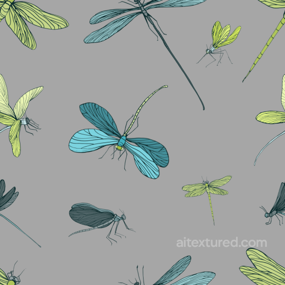 Dragonfly Texture with Blue and Green Insect Illustrations Dragonfly texture preview
