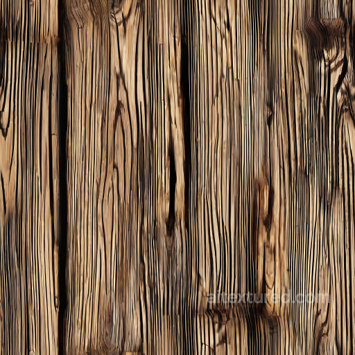 Charred Wood Planks Texture with Deep Grain and Knots seamless Wood PBR texture
