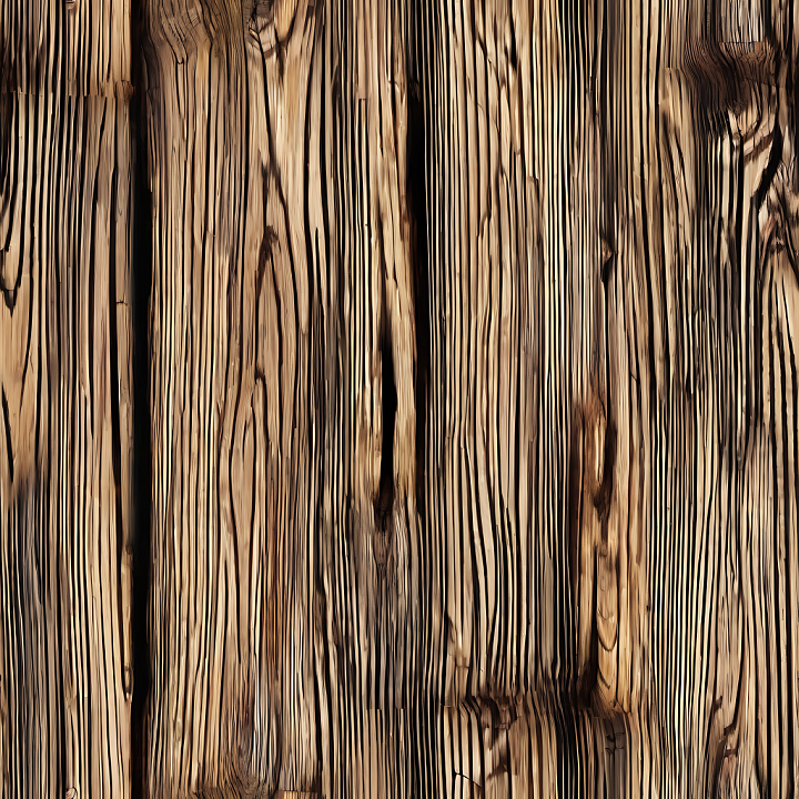 Charred Wood Planks with Deep Grain and Knots seamless PBR texture preview