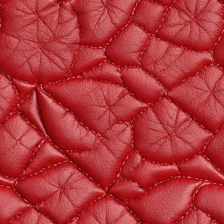 Quilted Red Leather with Puffy Stitching & Fine Grain seamless PBR texture preview