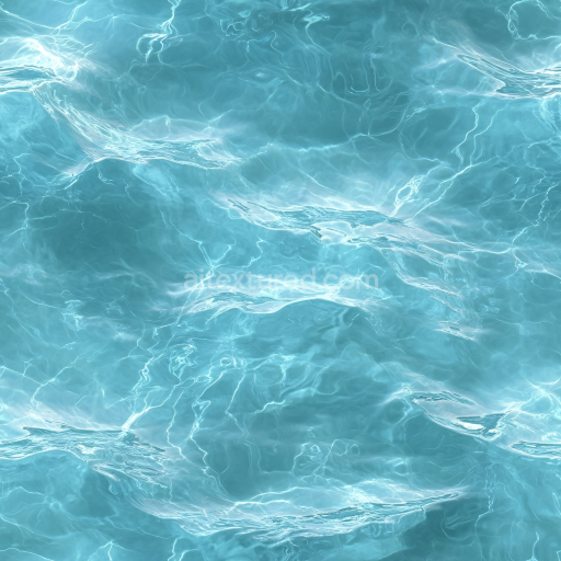 Seamless 3D Water PBR Texture Featuring Clear Blue Pool Water with Subtle Rippling Waves
