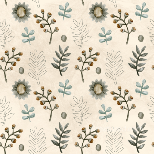 Floral Watercolor Pattern Texture with Botanical Elements seamless Flower PBR texture