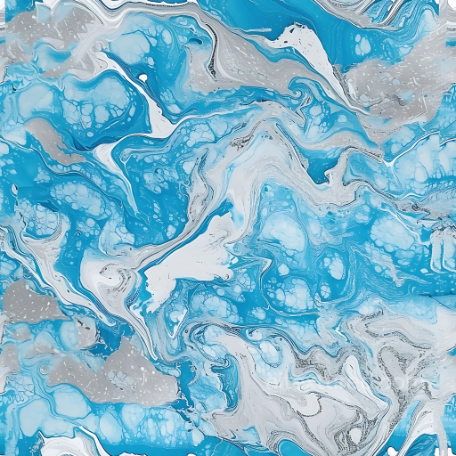 Icy Blue and Silver Marble PBR Texture with Fluid Veining seamless Marble PBR texture