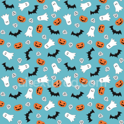 seamless Seamless 3D PBR playful Halloween-themed fabric texture with ghosts, pumpkins, bats texture 8k free download PBR