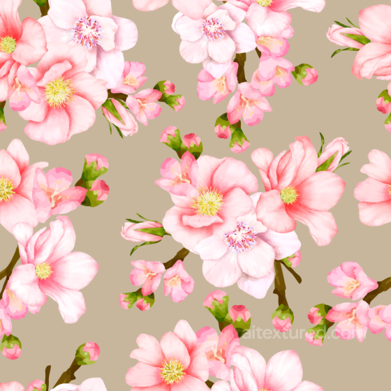 Watercolor Cherry Blossom Floral Texture with Delicate Pink Flowers Watercolor Cherry texture preview