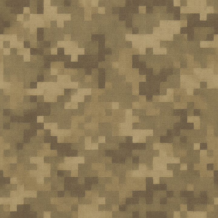 Khaki Tan Pixelated Camo Nylon Fabric seamless PBR texture preview