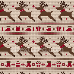 seamless Seamless 3D PBR Knitted Fabric Texture with Reindeer and Holiday Motifs texture 8k free download PBR