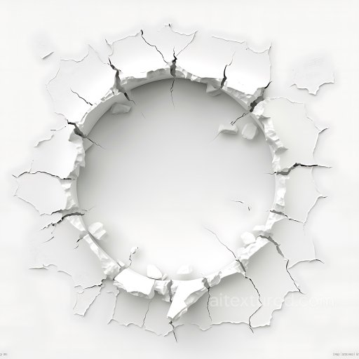 Cracked Plaster Hole PBR Texture with Jagged Edges and Subtle Cracks seamless Cracked & Holes PBR texture