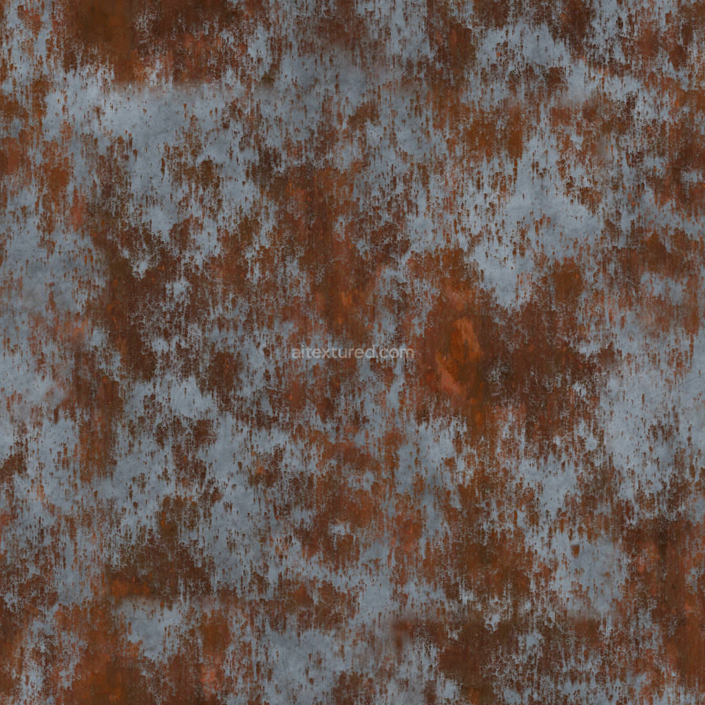 Seamless rusty metal PBR texture with corrosion details