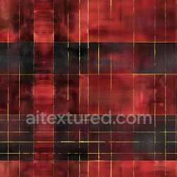 seamless Seamless 3D PBR Plaid Texture in Dark Red and Black with Gold Grid Lines texture 8k free download PBR