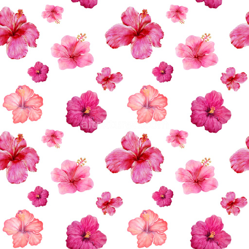 Pattern Bundle - Seamless 3D Pattern PBR Texture Featuring Watercolor Hibiscus Floral Repeat texture preview