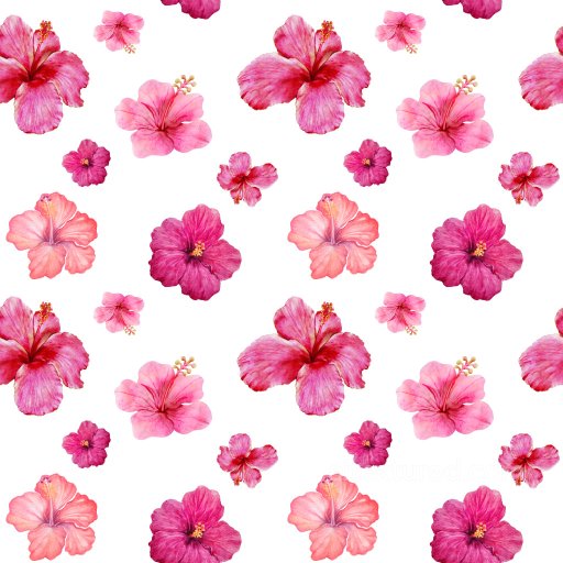 Pattern PBR Texture Featuring Watercolor Hibiscus Floral Repeat seamless Pattern Bundle PBR texture