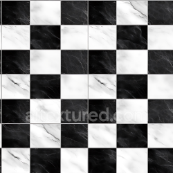seamless Seamless 3D PBR Marble Texture Featuring Black and White Checkered Polished Tiles texture 8k free download PBR