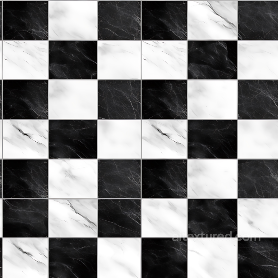 Marble Texture Featuring Black and White Checkered Polished Tiles Marble texture preview