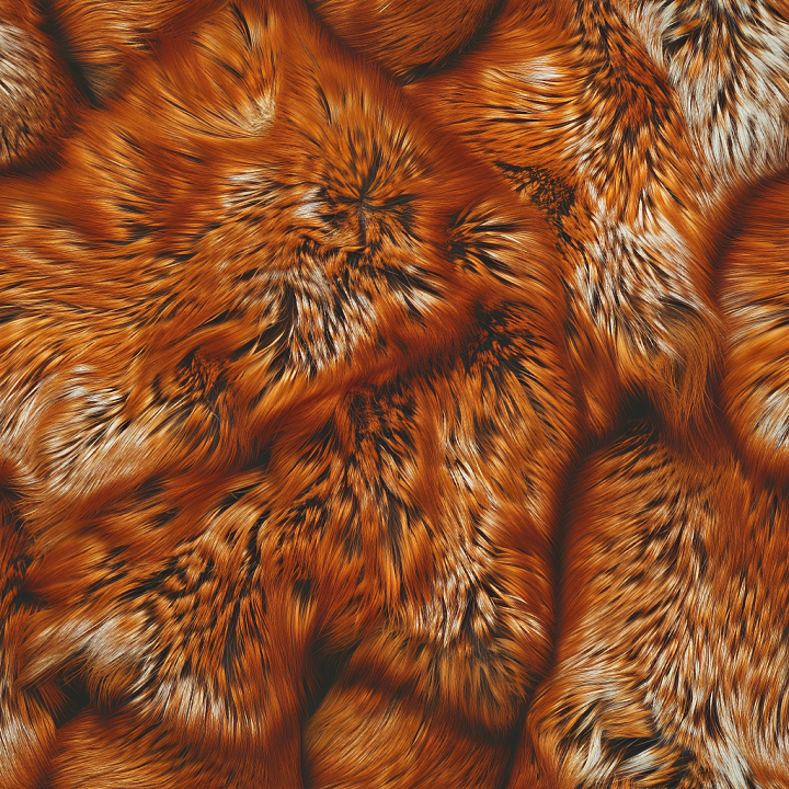 Tiger Fur Patterned Leather with Realistic Fur Detailing seamless PBR texture preview