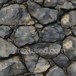 seamless Seamless 3D Dark Rocky Ground PBR Texture with Weathered Stone Detail texture 8k free download PBR
