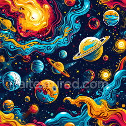 seamless Seamless 3D Space PBR Texture Featuring Psychedelic Planets and Cosmic Nebulae texture 8k free download PBR
