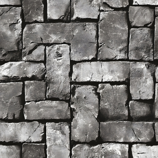 Seamless 3D Cracked Stone Wall PBR Texture with Jagged Holes and Dry Rough Surface