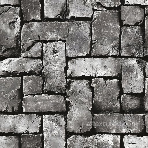 Cracked Stone Wall PBR Texture with Jagged Holes and Dry Rough Surface seamless Brick PBR texture