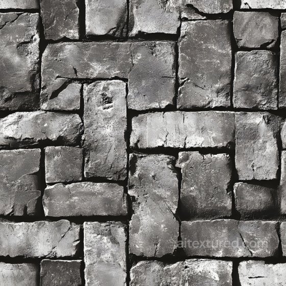 Cracked Stone Wall PBR Texture with Jagged Holes and Dry Rough Surface Brick texture preview