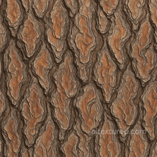 Ornate Pine Bark Seamless Texture seamless Bark PBR texture