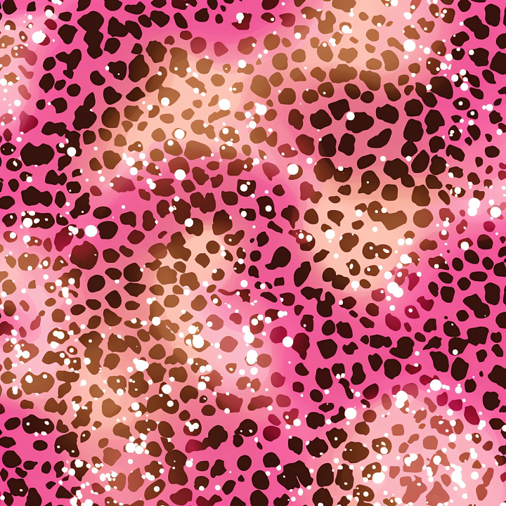 Pink Leopard Print Pattern with Brown Spots seamless PBR texture preview