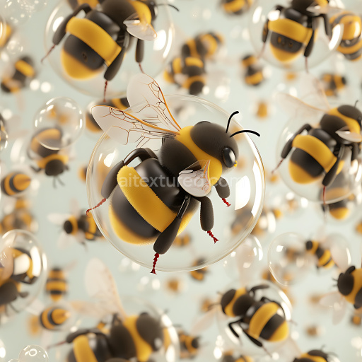 Seamless 3D Inflated Transparent Bubble PBR Texture with Glossy Surface