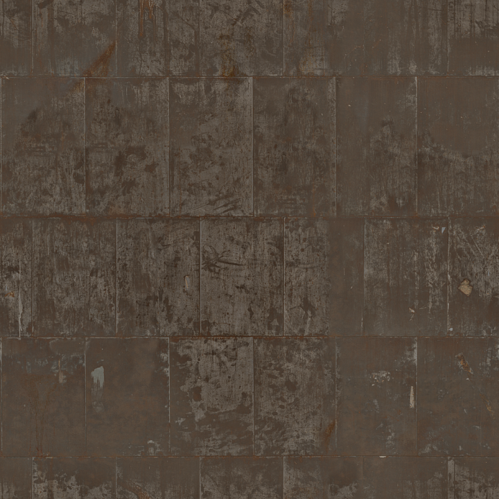 Sheet Metal Corroded - Metallic Sheet Metal Rusty Iron Industrial seamless PBR texture preview