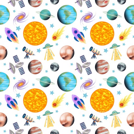 Pattern PBR Texture with Colorful Space Motifs and Playful Rhythm seamless Pattern Bundle PBR texture