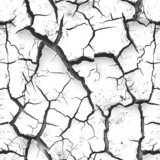 Cracked White Plaster PBR Texture with Jagged Fractures and Rough Chipped Edges seamless Cracked & Holes PBR texture