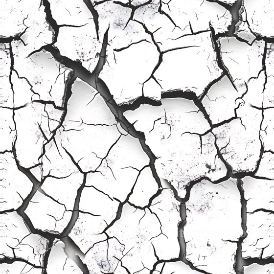 Cracked White Plaster PBR Texture with Jagged Fractures and Rough Chipped Edges Cracked & Holes texture preview