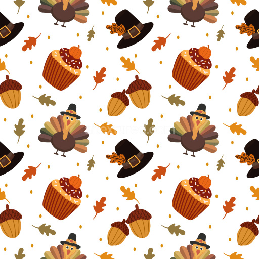 Pattern Bundle - Seamless 3D Pattern PBR Texture Featuring Festive Thanksgiving Motifs in Warm Autumn Colo… texture preview