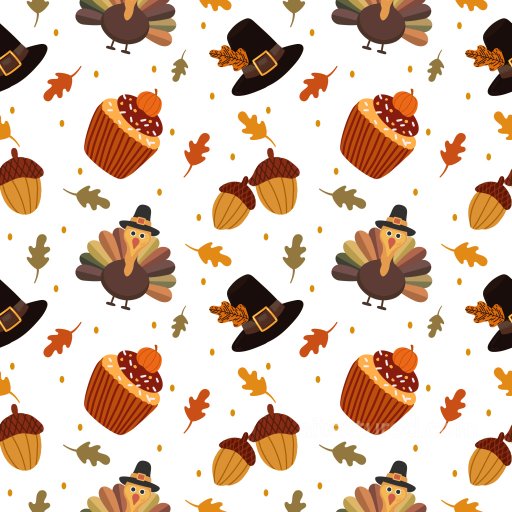 Pattern PBR Texture Featuring Festive Thanksgiving Motifs in Warm Autumn Colors seamless Pattern Bundle PBR texture