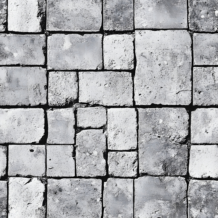 Cracked White Brick Wall with Varied Surface Damage seamless PBR texture preview