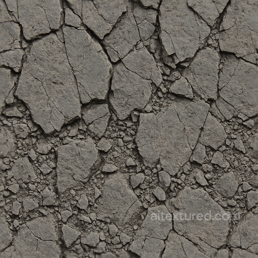 Cracked Basalt Stone Surface For Rugged Terrain Modeling seamless Stone PBR texture