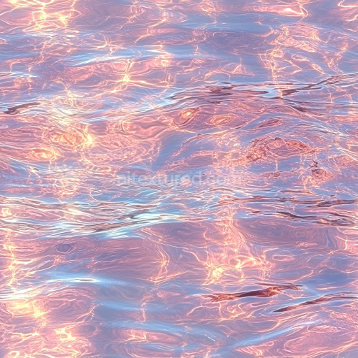Preview — Seamless 3D PBR Stylized Water Texture with Pink and Blue Reflective Waves