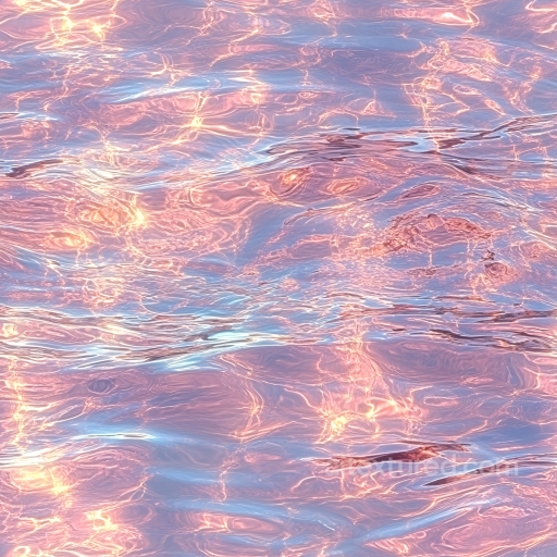 Stylized Water Texture with Pink and Blue Reflective Waves seamless Water PBR texture