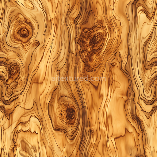 Seamless 3D Spalted Wood PBR Texture Featuring Intense Grain and Knots