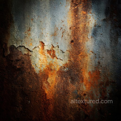 Rusted Metal PBR Texture Featuring Cracks, Holes, and Eroded Paint texture preview