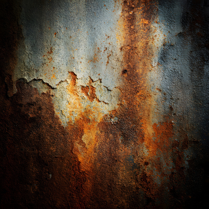 Rusted Metal Featuring Cracks, Holes, and Eroded Paint seamless PBR texture preview