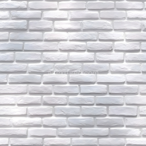 Seamless 3D White Cracked Brick Wall PBR Texture with Subtle Surface Damage