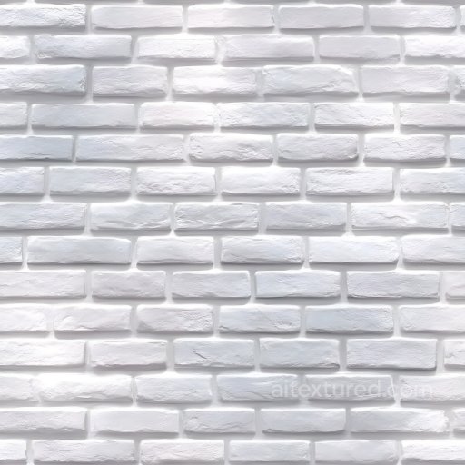 White Cracked Brick Wall PBR Texture with Subtle Surface Damage seamless Brick PBR texture
