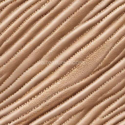 Seamless 3D PBR Quilted Beige Pebbled Leather Texture with Raised Panels