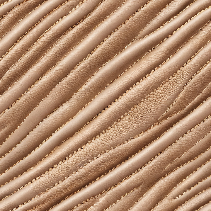 Quilted Beige Pebbled Leather with Raised Panels seamless PBR texture preview
