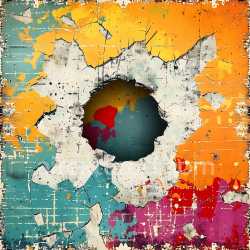 seamless Seamless 3D Cracked & Hole PBR Texture of Multicolor Chipped Painted Wall texture 8k free download PBR