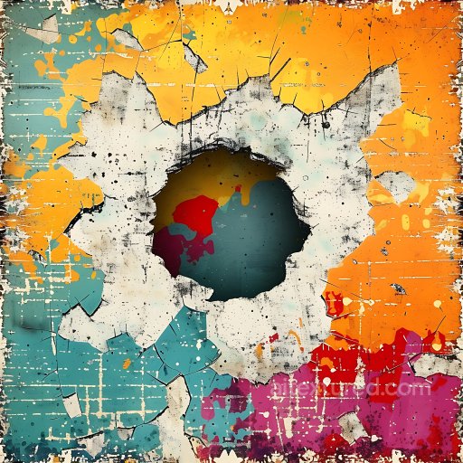 Cracked & Hole PBR Texture of Multicolor Chipped Painted Wall seamless Cracked & Holes PBR texture