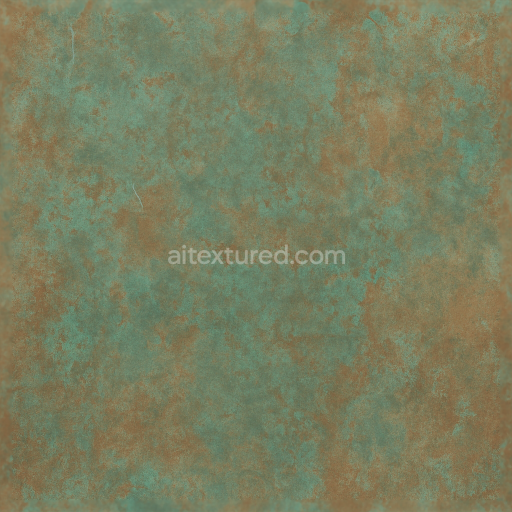 Seamless shiny metal 3d texture pbr 8k copper patina surface with metal oxidation and metal discoloration
