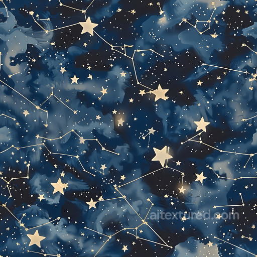 Stylized Cosmic Camouflage PBR Texture with Constellation Motifs seamless Color Camouflage PBR texture
