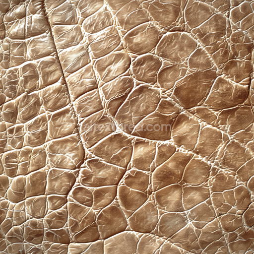 Seamless 3D PBR texture of cracked light brown leather with detailed aged grain