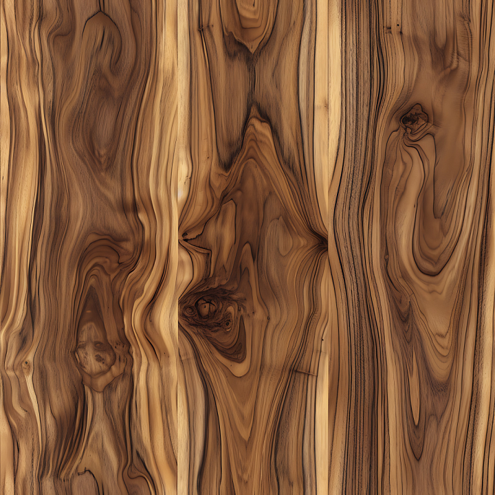 Exotic Wood Planks with Distinctive Grain and Knots seamless PBR texture preview